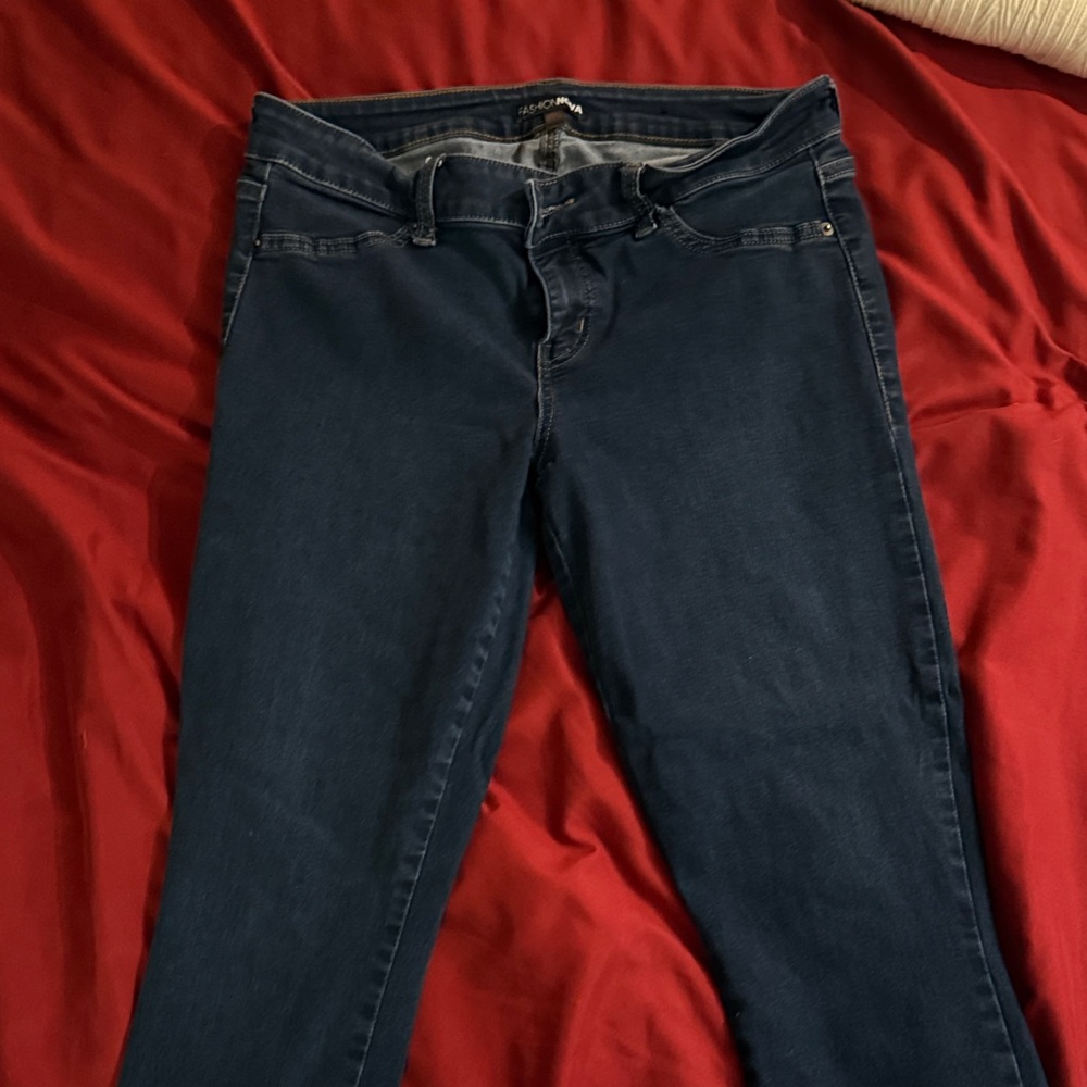 Fashion Nova Dark Blue Skinny Jeans